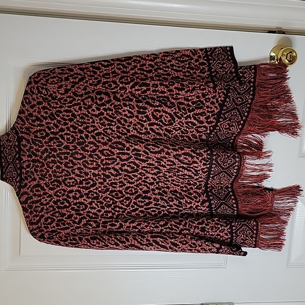 Ruby Rd. Open Front Cardigan Medium with Fringe R… - image 6